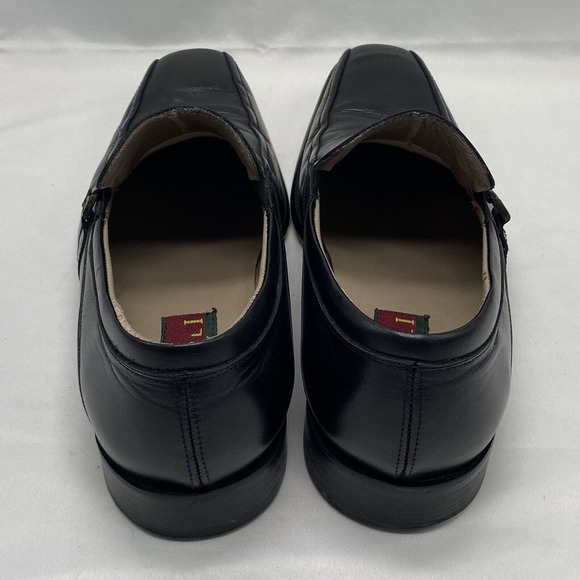 Vtg Artioli Black Mens Leather Dress Shoes Slip-on Loafers Italy Sz EU 41 US 8 main image 4